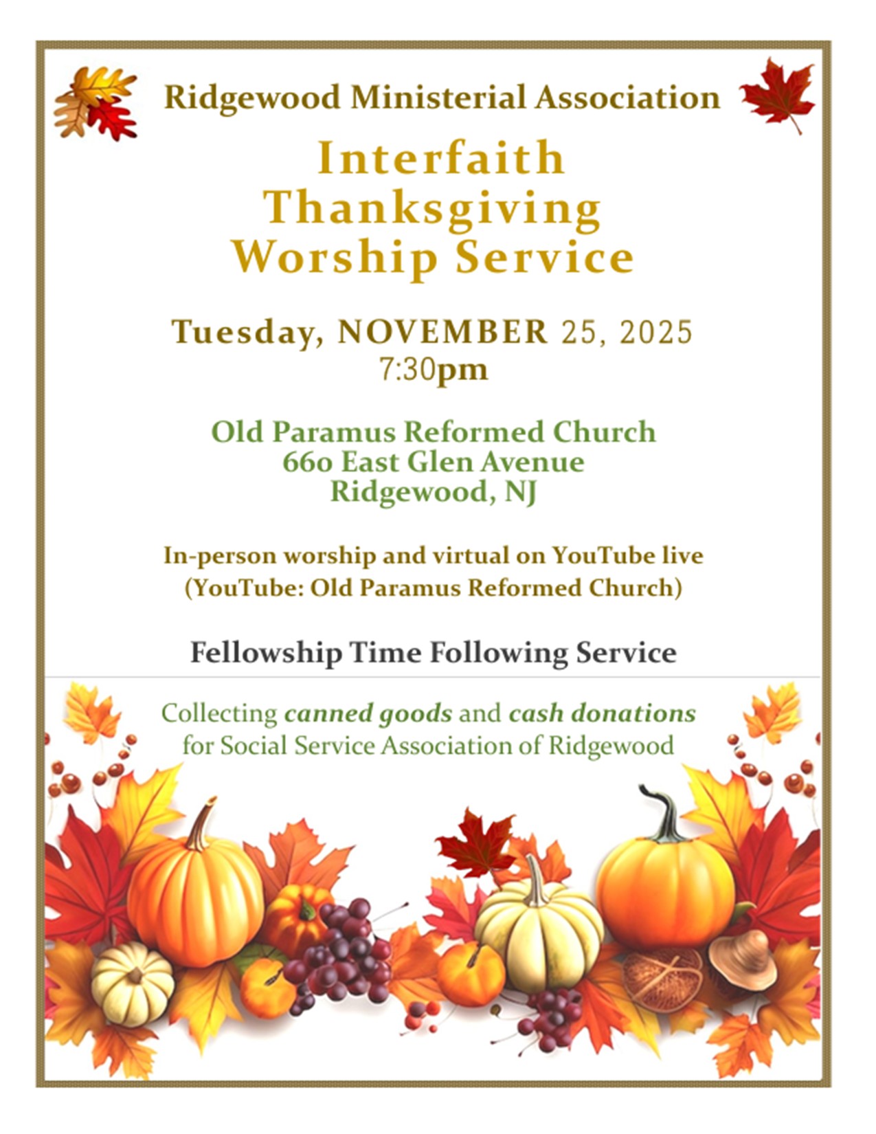 Interfaith Thanksgiving Worship Service